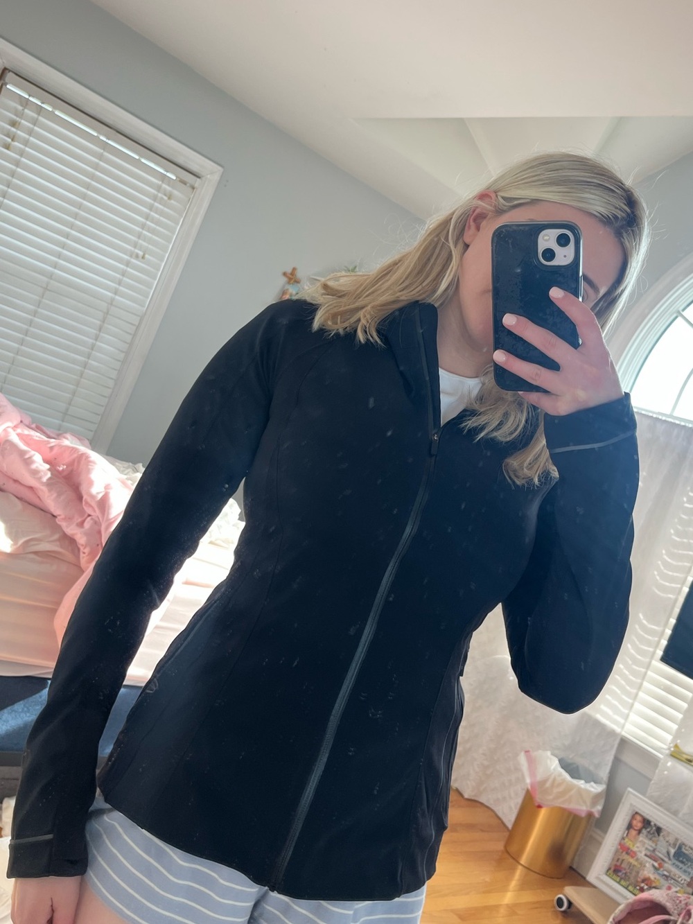lululemon athletica Black Zip-Up Women's Hooded Rain Jacket